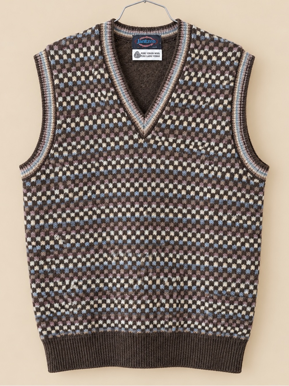 GrandpaCore 100% Wool Pattern V Neck Vest